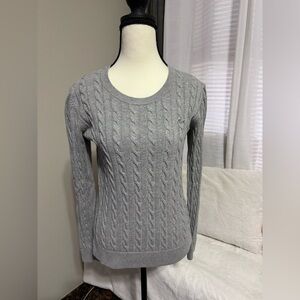 Lacoste Light Gray Cable Knit Sweater